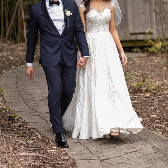 A-line Ombré Embellished Wedding Dress - Picture 7 of 7